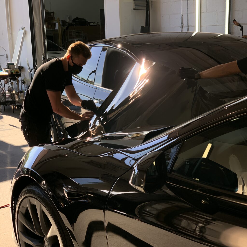 window tinting on tesla denver metro